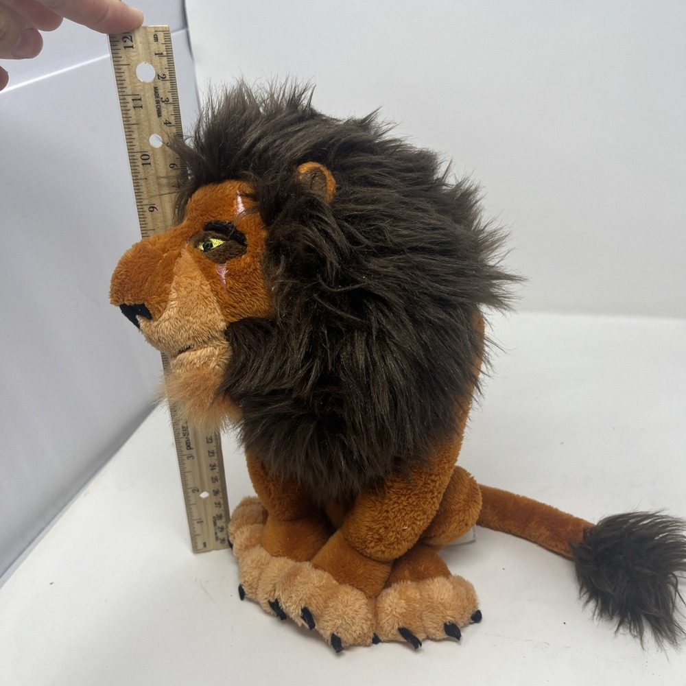 Vintage Disney World Scar Plush The Lion King Villain 11" Stuffed Animal Sitting - Picture 10 of 10